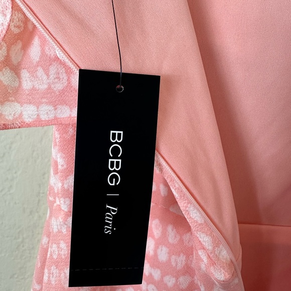 NWT BCGB Paris Women’s Maxi Dress Off The Shoulder Peach Size Medium - Picture 10 of 12